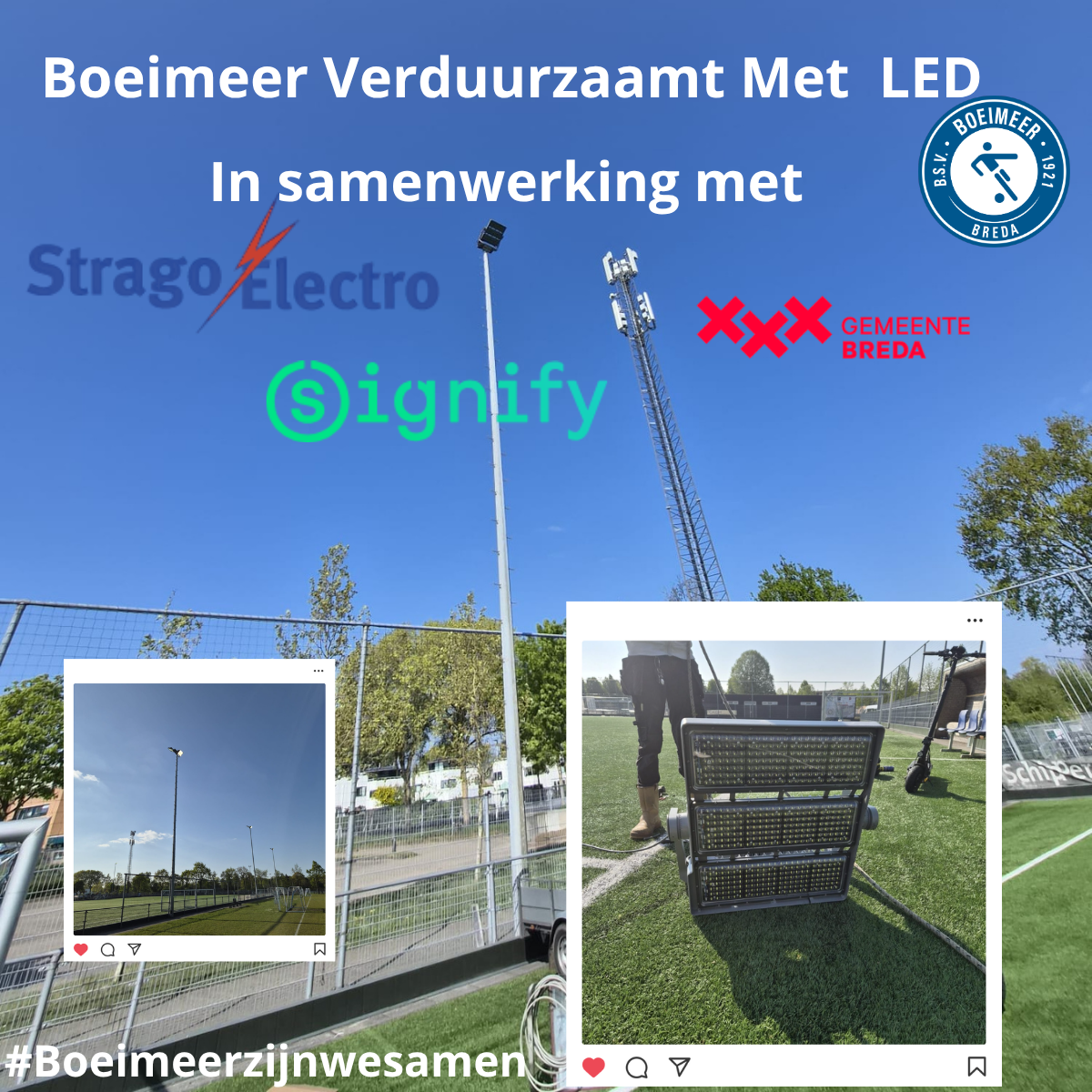 Veld C heeft nieuwe LED verlichting en Veld B werkt weer